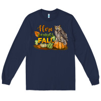 Navy Here Comes Fall Owl Long Sleeve Tee - LillyAllenDesigns