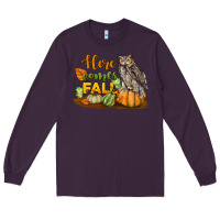 Plum Here Comes Fall Owl Long Sleeve Tee - LillyAllenDesigns