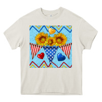 Cream patriotic celebration Heavy Core Tee - BundleAndBundleShop