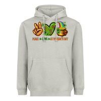 Moon Dust Peace Love St. Patrick's Day Heavyweight Hoodie - HowdyJamesFarm