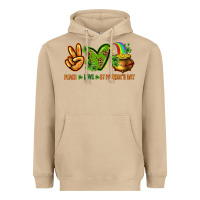 Mushroom Peace Love St. Patrick's Day Heavyweight Hoodie - HowdyJamesFarm