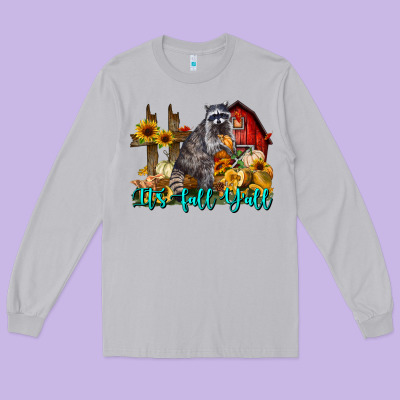 It's Fall Y'all Long Sleeve Tee Designed By Lillyallendesigns