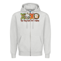 Dove Grey Xoxo the original love letters Easter Day Zipper Hoodie - HowdyJamesFarm