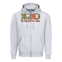 Heather Grey Xoxo the original love letters Easter Day Zipper Hoodie - HowdyJamesFarm