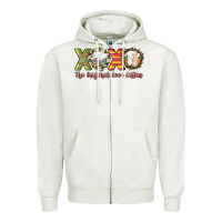 Oatmeal Heather Xoxo the original love letters Easter Day Zipper Hoodie - HowdyJamesFarm