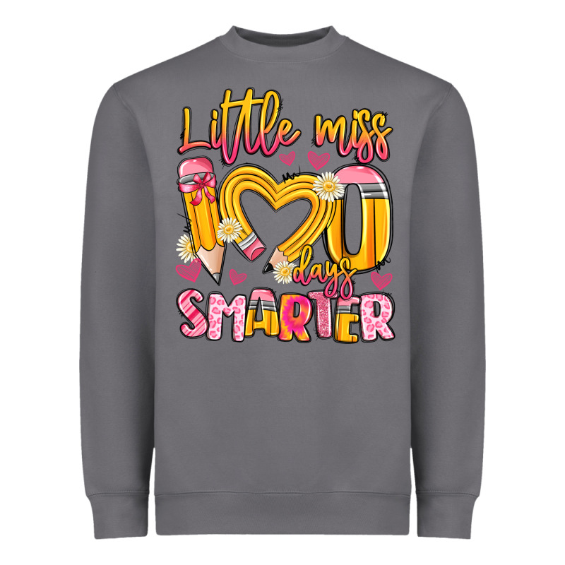 Little Miss 100 Days Smarter Heavyweight Sweatshirt by Artiststas | Teevron