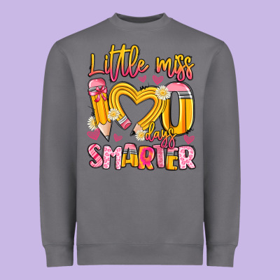 Little Miss 100 Days Smarter Heavyweight Sweatshirt Designed By Artiststas
