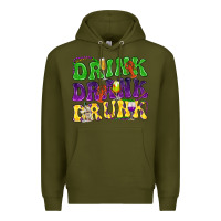 Army Green Drink drank drunk Mardi Gras Premium Hoodie - HowdyJamesFarm