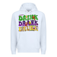 White Drink drank drunk Mardi Gras Premium Hoodie - HowdyJamesFarm
