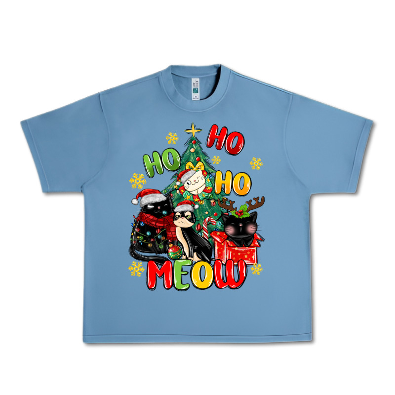 Ho Ho Ho Meow Urban Heavy Tee by MaliasSmallBusiness | Teevron