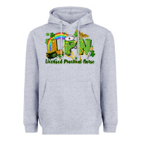 Heather Grey LPN Licensed Practical Nurse St. Patrick's Day Heavyweight Hoodie - CowGirlArtShop