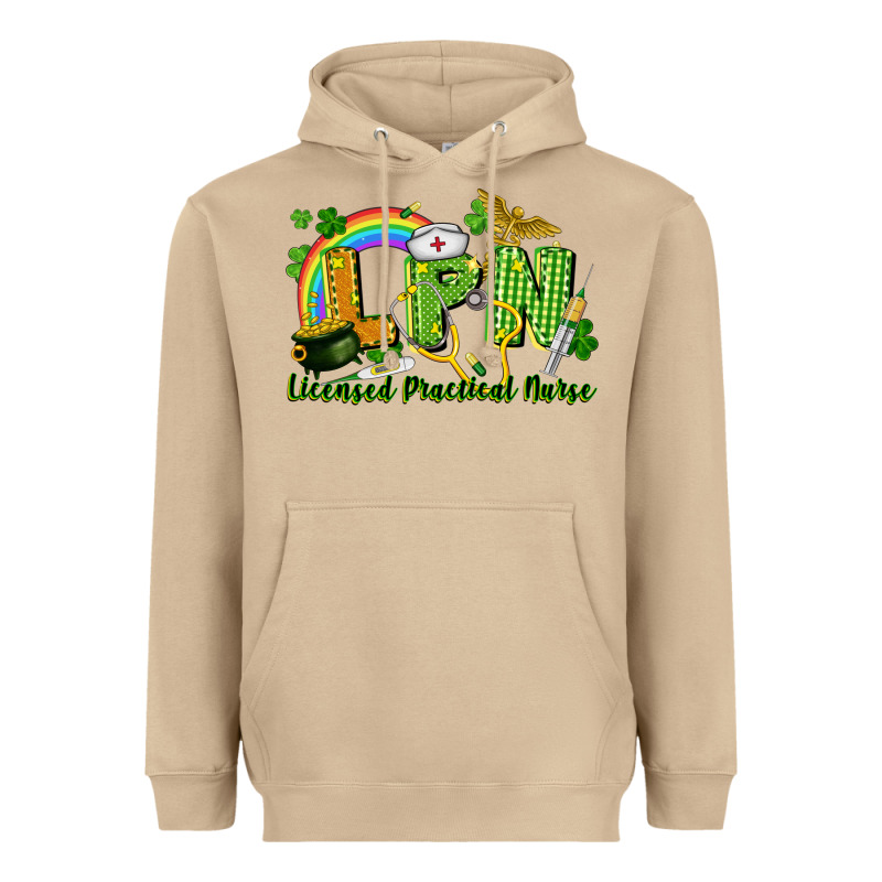 Lpn Licensed Practical Nurse St. Patrick's Day Heavyweight Hoodie by CowGirlArtShop | Teevron