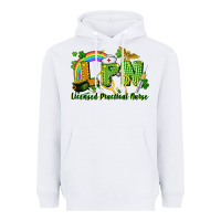 White LPN Licensed Practical Nurse St. Patrick's Day Heavyweight Hoodie - CowGirlArtShop