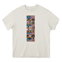 Cream usa flag and western patterns  penwraps Heavy Core Tee - Artiststas