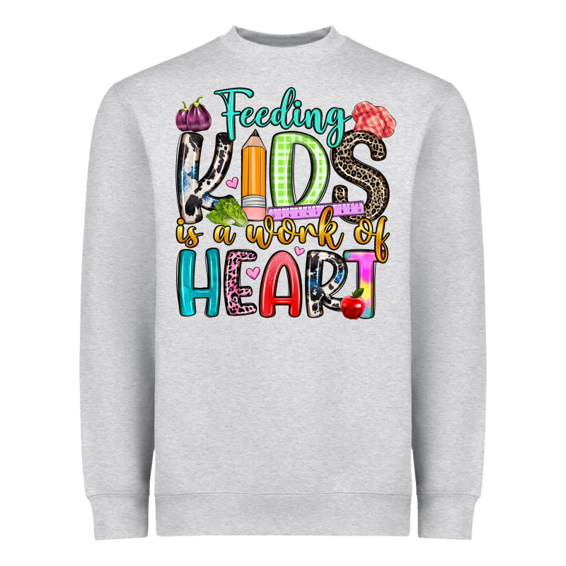 Feeding Kids Is A Work Of Heart Heavyweight Sweatshirt by Artiststas | Teevron