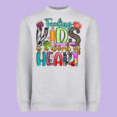 Feeding Kids Is A Work Of Heart Heavyweight Sweatshirt Designed By Artiststas