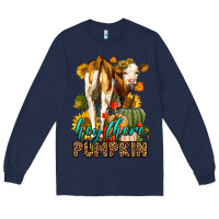 Navy Hey There Pumpkin Fall Long Sleeve Tee - LillyAllenDesigns