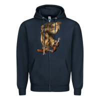 Navy Cowboy boots western Zipper Hoodie - HowdyJamesFarm