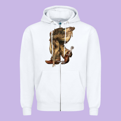 Cowboy Boots Western Zipper Hoodie Designed By Howdyjamesfarm