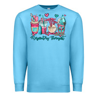 Ocean Blue rt respiratory therapist coffee cups Premium Sweatshirt - OliviaCreatesArt