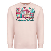 Pale Pink rt respiratory therapist coffee cups Premium Sweatshirt - OliviaCreatesArt