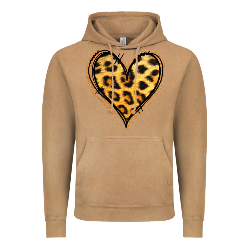 Gold Glitter Leopard Heart Vintage Hoodie by Jasminsmagicworld | Teevron