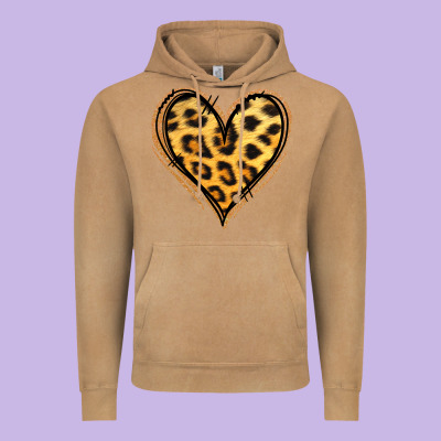 Gold Glitter Leopard Heart Vintage Hoodie Designed By Jasminsmagicworld