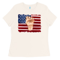 Bone american flag with hand Ladies Tee - Artiststas