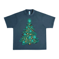 Midnight Navy christmas tree with gemstones Urban Heavy Tee - MaliasSmallBusiness