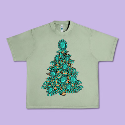 Christmas Tree With Gemstones Urban Heavy Tee Designed By Maliassmallbusiness