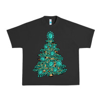 Pigment Black christmas tree with gemstones Urban Heavy Tee - MaliasSmallBusiness