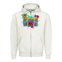Oatmeal Heather Summer Mom Zipper Hoodie - HowdyJamesFarm