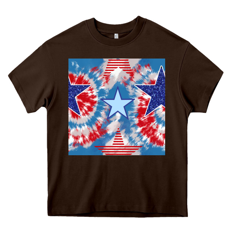 Patriotic Tie Dye Stars Heavy Core Tee by BundleAndBundleShop | Teevron