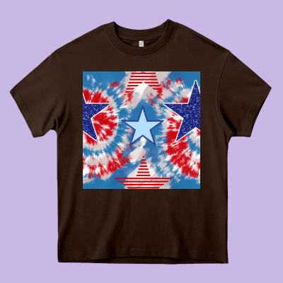 Patriotic Tie Dye Stars Heavy Core Tee Designed By Bundleandbundleshop