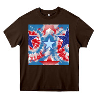Chocolate Brown patriotic tie dye stars Heavy Core Tee - BundleAndBundleShop