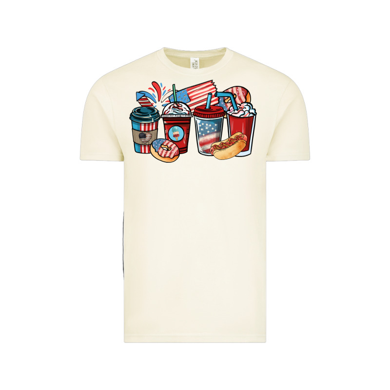 4th Of July Coffee Cups Vintage Tee by NancyCooperArtShop | Teevron