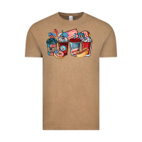 Vintage Coffee 4th of july coffee cups Vintage Tee - NancyCooperArtShop