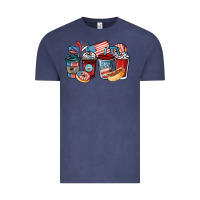Vintage Denim 4th of july coffee cups Vintage Tee - NancyCooperArtShop