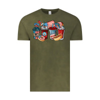 Vintage Olive 4th of july coffee cups Vintage Tee - NancyCooperArtShop