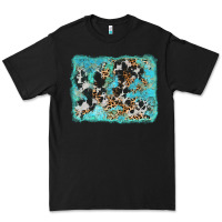 Black turquoise cowhide leopard background Premium Tee - AdoDesignShop