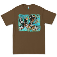 Cacao turquoise cowhide leopard background Premium Tee - AdoDesignShop