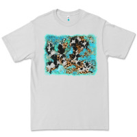Dove Grey turquoise cowhide leopard background Premium Tee - AdoDesignShop