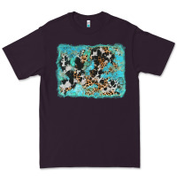 Plum turquoise cowhide leopard background Premium Tee - AdoDesignShop