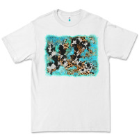 White turquoise cowhide leopard background Premium Tee - AdoDesignShop