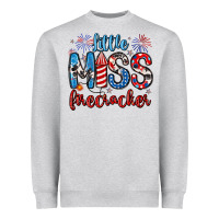 Heather Grey little miss firecracker 4th of july Heavyweight Sweatshirt - Artiststas