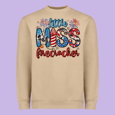 Little Miss Firecracker 4th Of July Heavyweight Sweatshirt Designed By Artiststas