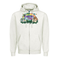 Oatmeal Heather Happy Easter Day rainbow Zipper Hoodie - HowdyJamesFarm