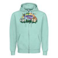 Seafoam Happy Easter Day rainbow Zipper Hoodie - HowdyJamesFarm