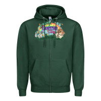 Sports Green Happy Easter Day rainbow Zipper Hoodie - HowdyJamesFarm