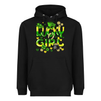 Black lucky girl st. patricks day Heavyweight Hoodie - HowdyJamesFarm